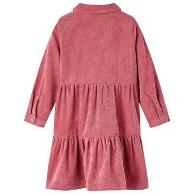 Φόρεμα Παιδικό Μακρυμάνικο Παλαιωμένο Ροζ Κοτλέ 92
