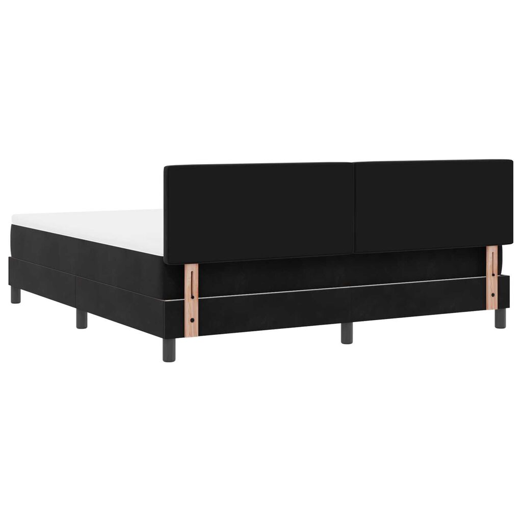 vidaXL Κρεβάτι Box Spring με Στρώμα Μαύρο Σούπερ Βασιλικό Βελούδο