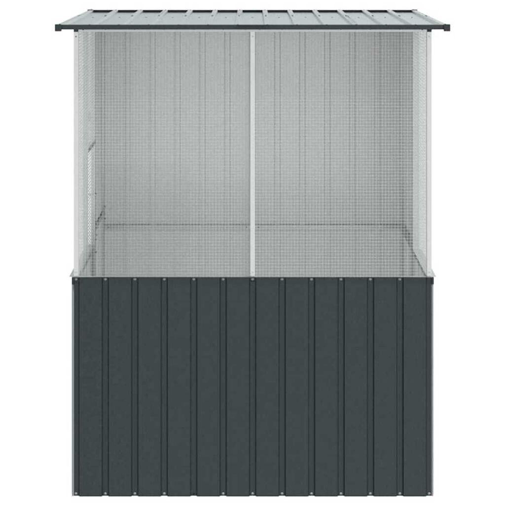 vidaXL Κλουβί Πουλιών με αποθήκευση Ανθρακί 154 x 154 x 200 εκ.