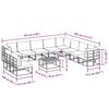 vidaXL Σετ Καναπέ Κήπου με μαξιλάρι 11 pcs Μαύρο Αλουμίνιο