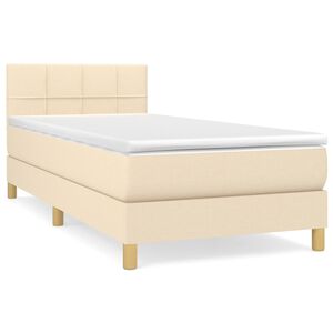 vidaXL &Kappa;&rho;&epsilon;&beta;ά&tau;&iota; Boxspring &mu;&epsilon; &Sigma;&tau;&rho;ώ&mu;&alpha; &Kappa;&rho;&epsilon;&mu; 100 x 200 &epsilon;&kappa;. &Upsilon;&phi;&alpha;&sigma;&mu;ά&tau;&iota;&nu;&omicron;