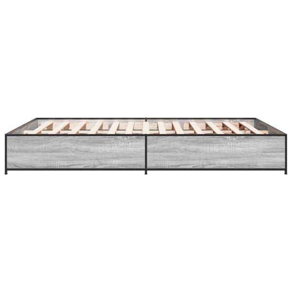 vidaXL Πλαίσιο Κρεβατιού Γκρι Sonoma 120x200 εκ. Επεξ. Ξύλο & Μέταλλο
