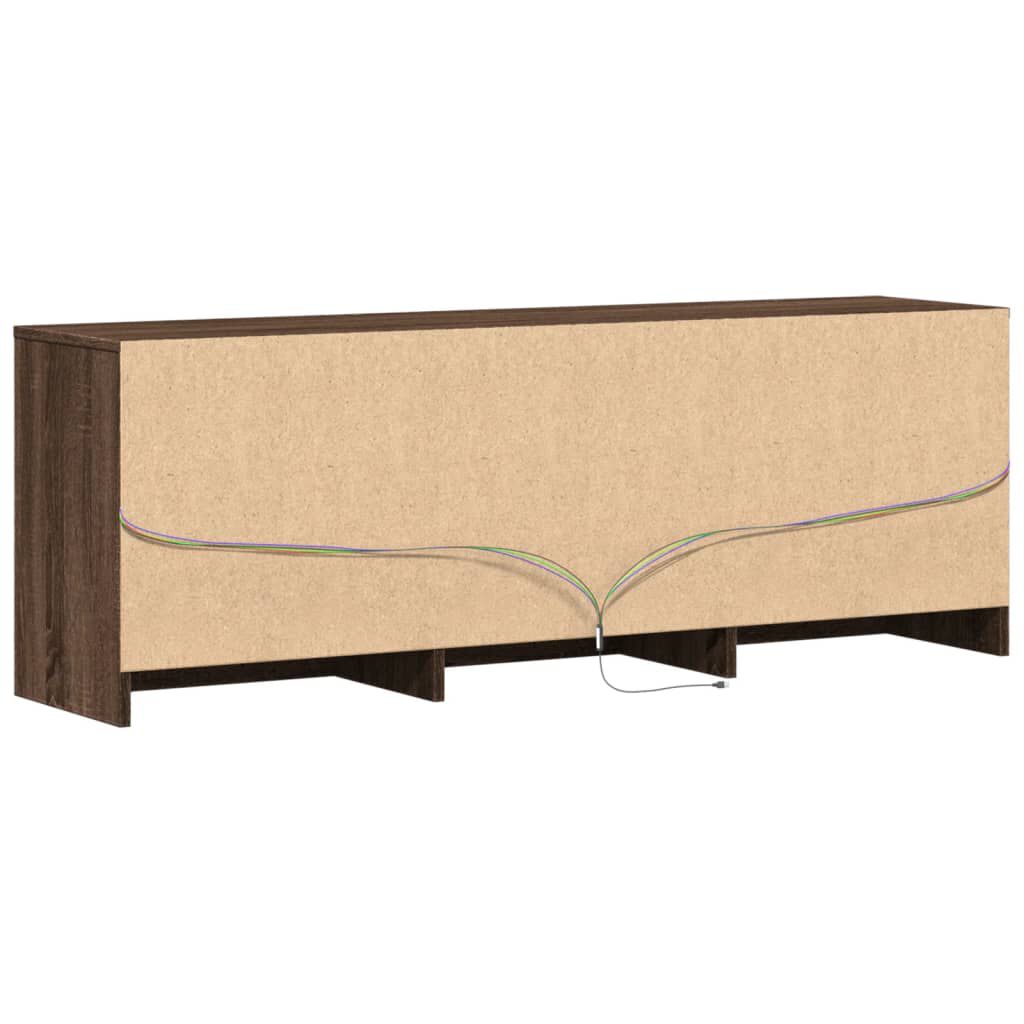 vidaXL Έπιπλο Τηλεόρασης με LED Καφέ Δρυς 140x34x50 εκ. από Επεξ. Ξύλο
