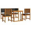 vidaXL Σετ Μπιστρό Κήπου 4 pcs Καφέ Μασίφ ξύλο ακακίας