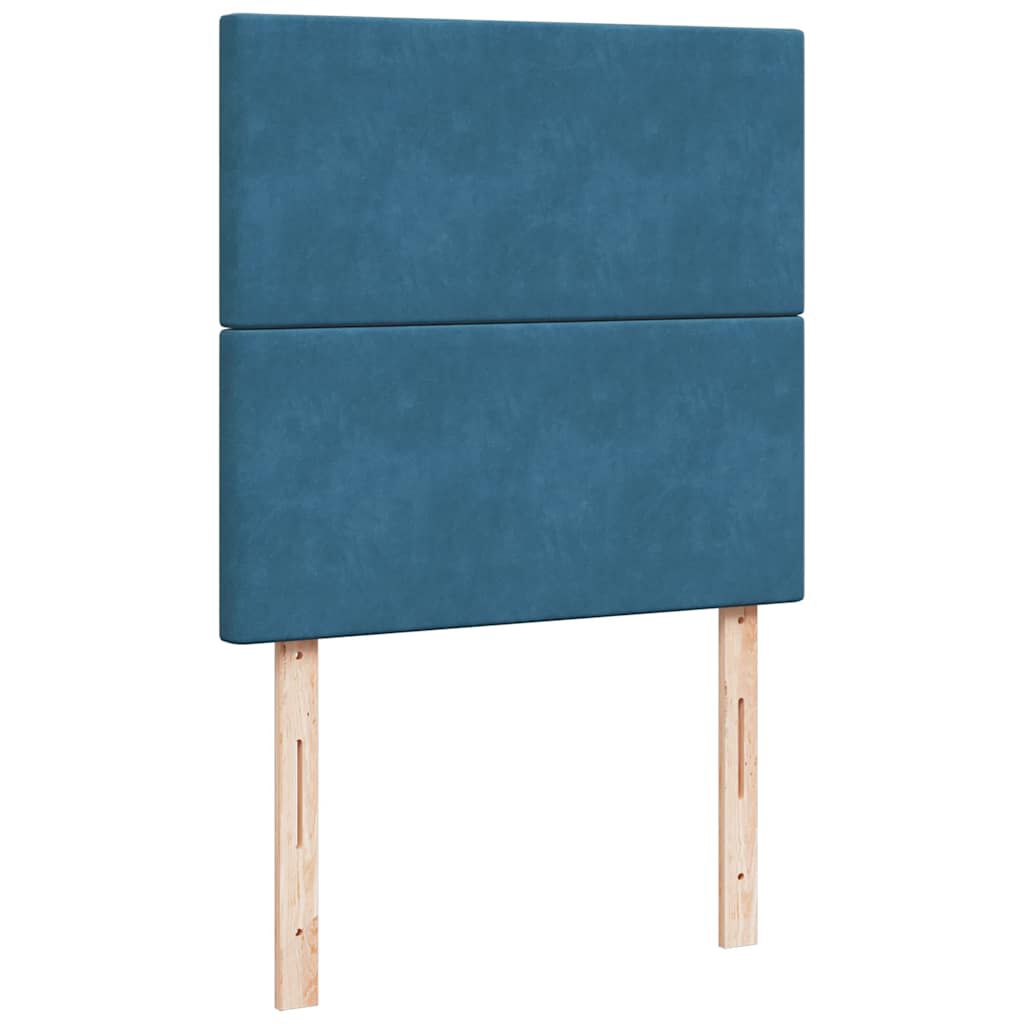vidaXL Κρεβάτι Boxspring με Στρώμα Μπλε 100x200 εκ. Βελούδινο