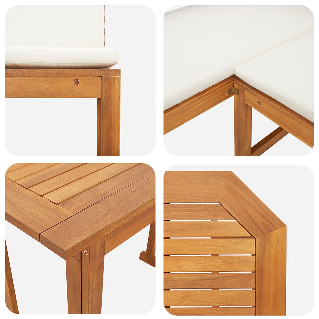 vidaXL 4 Piece Garden Dining Set Solid Wood Acacia