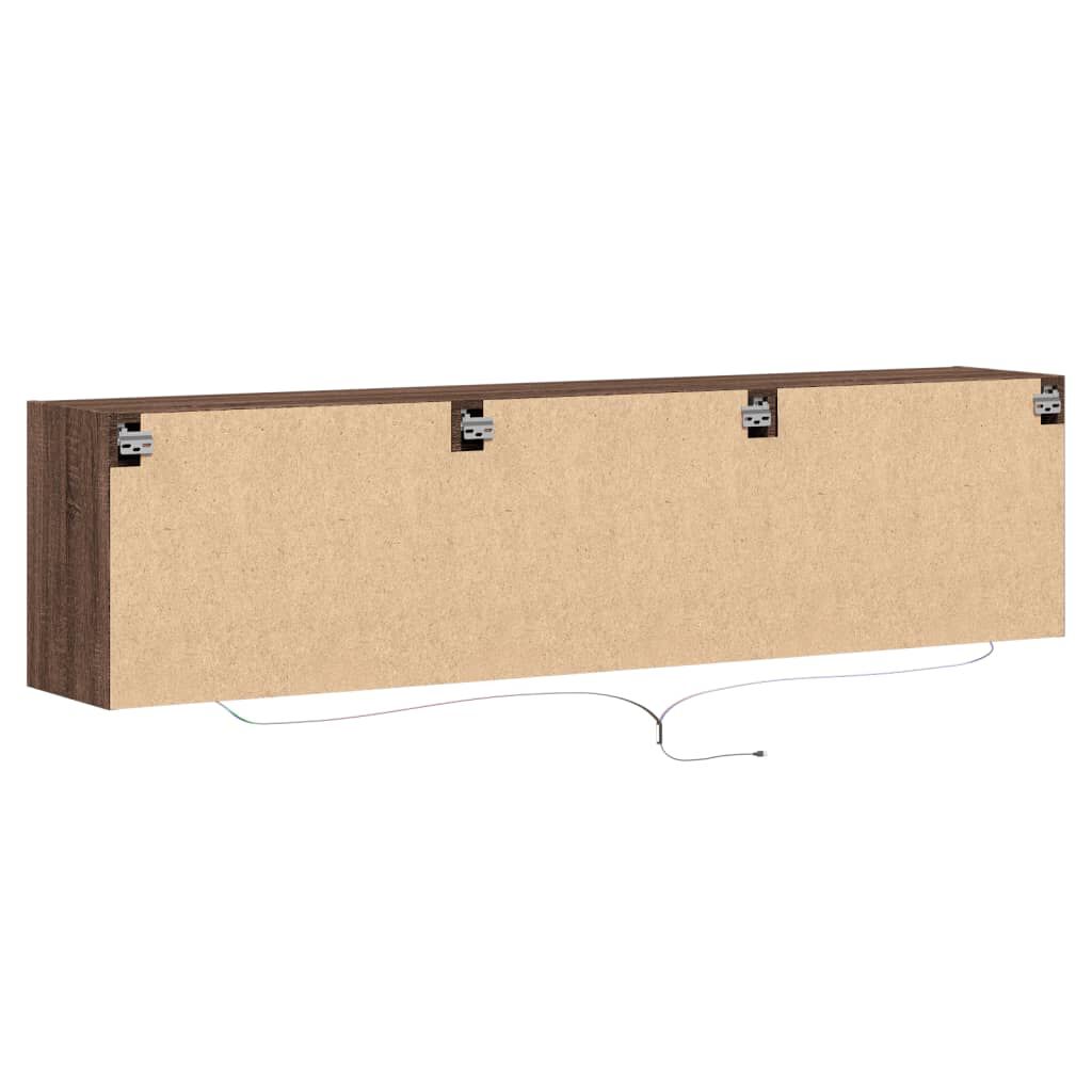 vidaXL Έπιπλο Τοίχου Τηλεόρασης με LED Καφέ Δρυς 180x31x45 εκ.