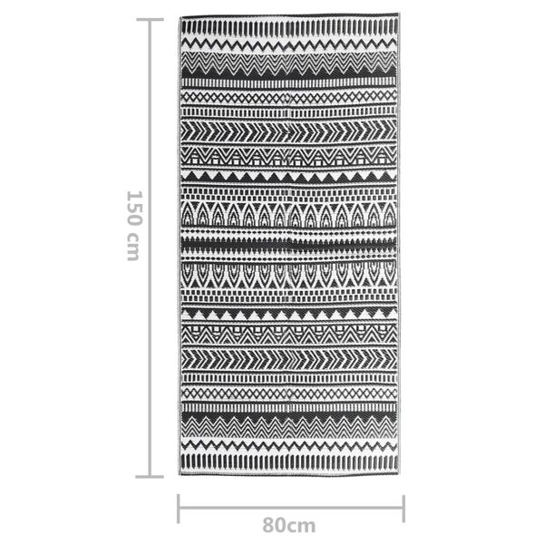 vidaXL Χαλί εξωτερικού χώρου ARAKIL Μαύρο 80x150 cm PP