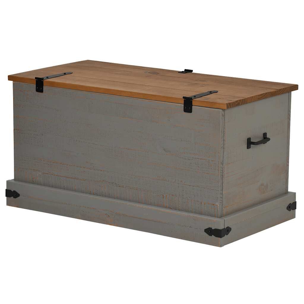 vidaXL Σεντούκι αποθήκευσης HALDEN γκρι 91x48x47 cm μασίφ ξύλο πεύκο