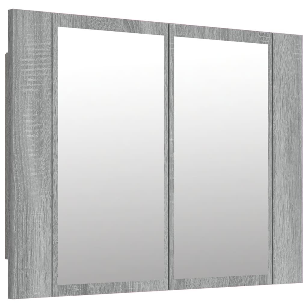 vidaXL Έπιπλο Καθρέφτη με LED Γκρι Sonoma 60x12x45 εκ. Επεξ. Ξύλο