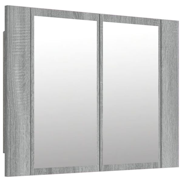 vidaXL Έπιπλο Καθρέφτη με LED Γκρι Sonoma 60x12x45 εκ. Επεξ. Ξύλο