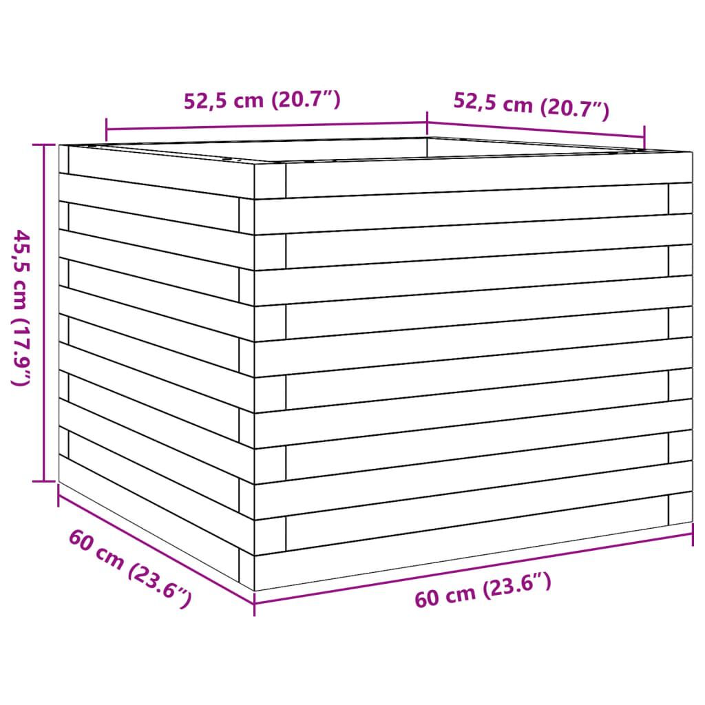 vidaXL Ζαρντινιέρα Κήπου Λευκή 60x60x45,5 εκ. από Μασίφ Ξύλο Πεύκου