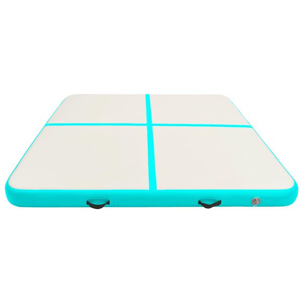 vidaXL Στρώμα Ενόργανης Φουσκωτό Πράσινο 200x200x10 εκ. PVC με Τρόμπα