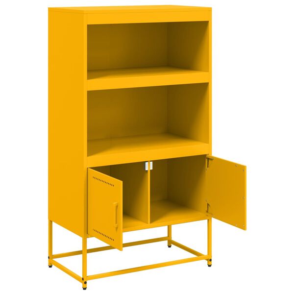 vidaXL Ραφιέρα Μουσταρδί 68,5x38,5x123,5 εκ. από Ατσάλι