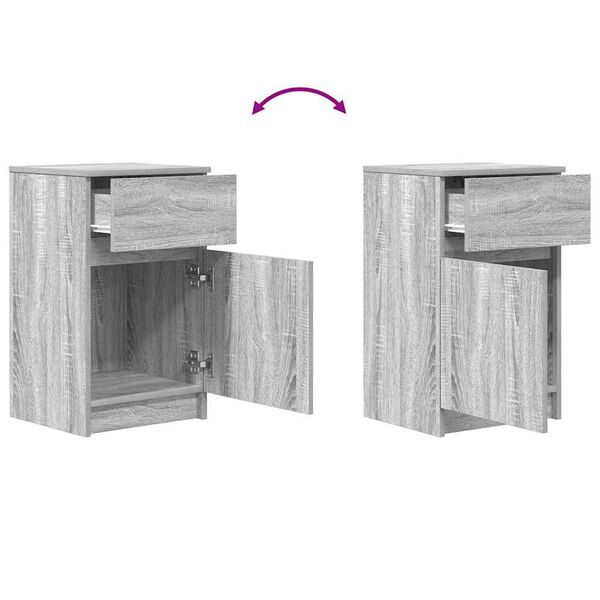 vidaXL Κομοδίνο Γκρι Sonoma 39x35x65 εκ. από Επεξεργασμένο Ξύλο