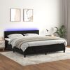 vidaXL Κρεβάτι Boxspring με Στρώμα & LED Μαύρο 180x200 εκ. Βελούδινο