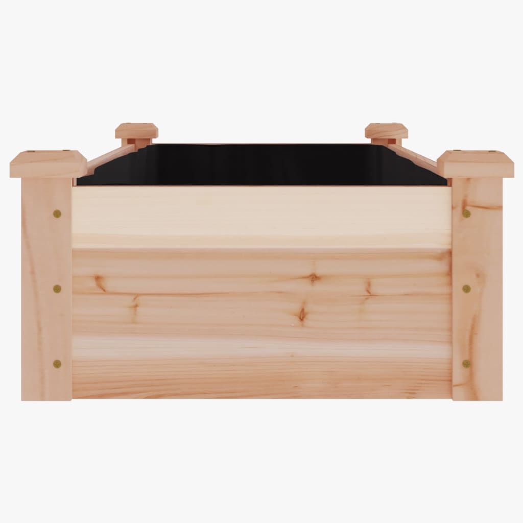 vidaXL Ζαρντινιέρα Υπερυψ. με Επένδυση 120x45x25 εκ. Μασίφ Ξύλο Ελάτης