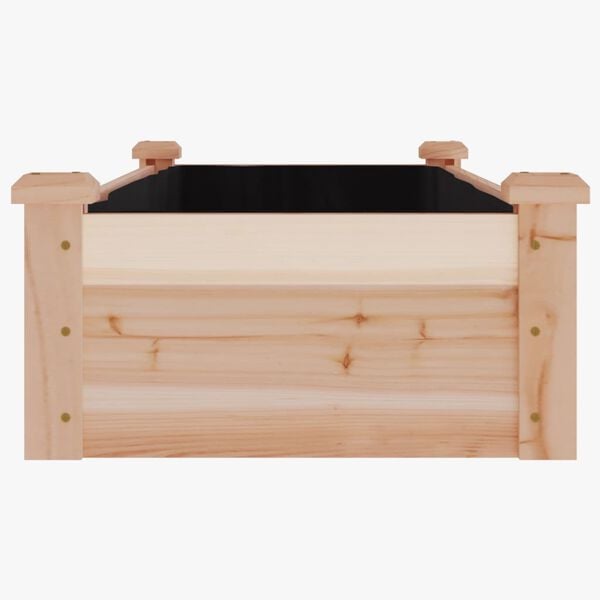 vidaXL Ζαρντινιέρα Υπερυψ. με Επένδυση 120x45x25 εκ. Μασίφ Ξύλο Ελάτης