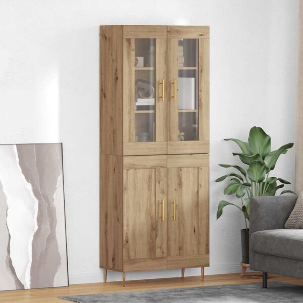 vidaXL Highboard 2 pcs Artisan Oak &Epsilon;&pi;&epsilon;&xi;&epsilon;&rho;&gamma;&alpha;&sigma;&mu;έ&nu;&omicron; &xi;ύ&lambda;&omicron;