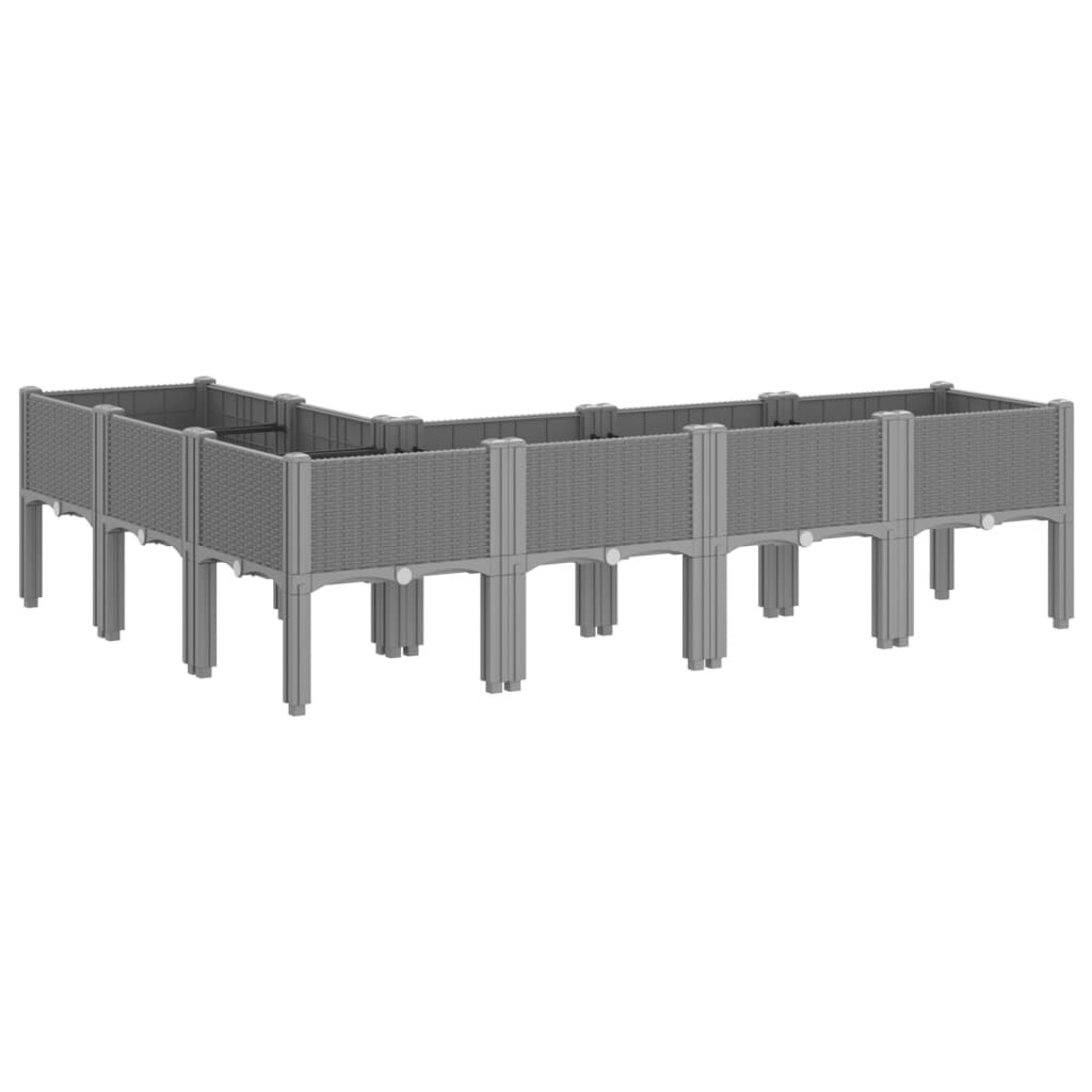 vidaXL Ζαρντινιέρα Κήπου με Πόδια Αν. Γκρι 160x120x42 εκ. Πολυπροπ.