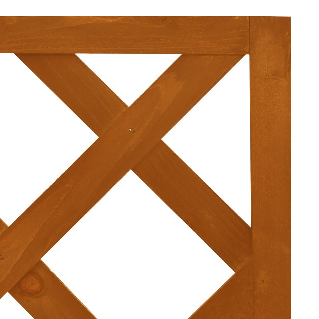 vidaXL Γλάστρα Γωνιακή με Καφασωτό Πορτοκαλί 40x40x150 εκ. Ξύλο Ελάτης