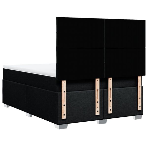 vidaXL Κρεβάτι Boxspring με Στρώμα Μαύρο 160x200 εκ. Υφασμάτινο