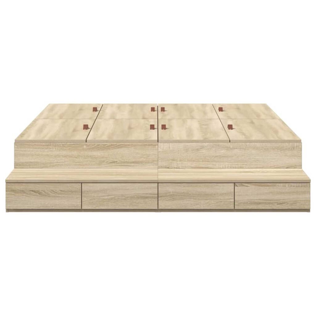 vidaXL Κρεβάτι με αποθηκευτικό χώρο Δρύς Sonoma 236.5 x 160 x 31.5 εκ.