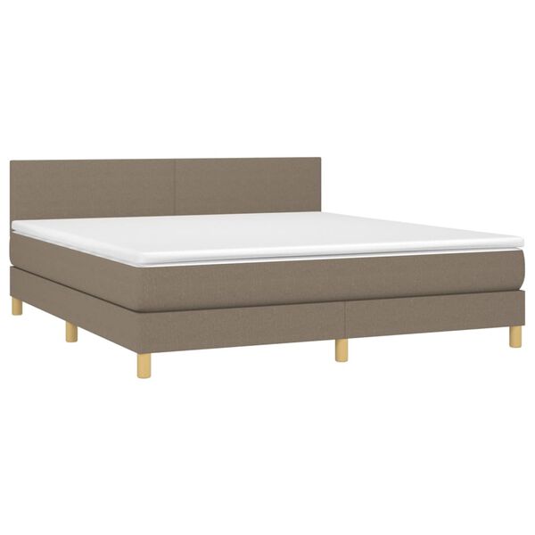 vidaXL Κρεβάτι Boxspring με Στρώμα Taupe 160x200 εκ. Υφασμάτινο