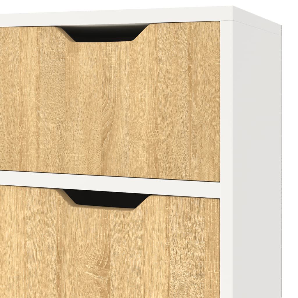 vidaXL Μπουφές Λευκός/Sonoma Δρυς 90x30x72 εκ. Επεξεργασμένο Ξύλο