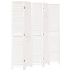 vidaXL Διαχωριστικό Χώρου με 5 Πάνελ Λευκό από Μασίφ Ξύλο Παυλώνιας