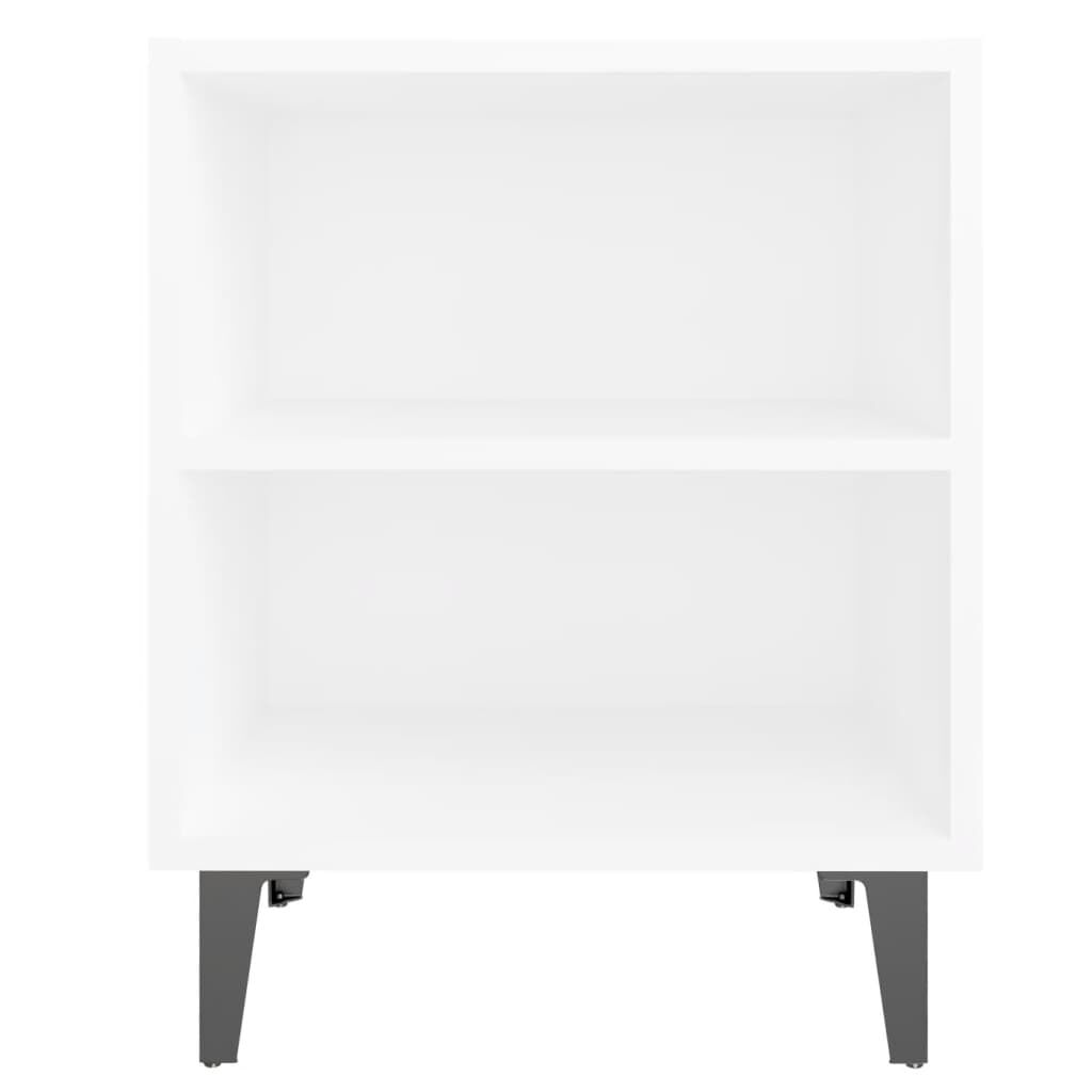 vidaXL Κομοδίνo Λευκό 40 x 30 x 50 εκ. με Μεταλλικά Πόδια