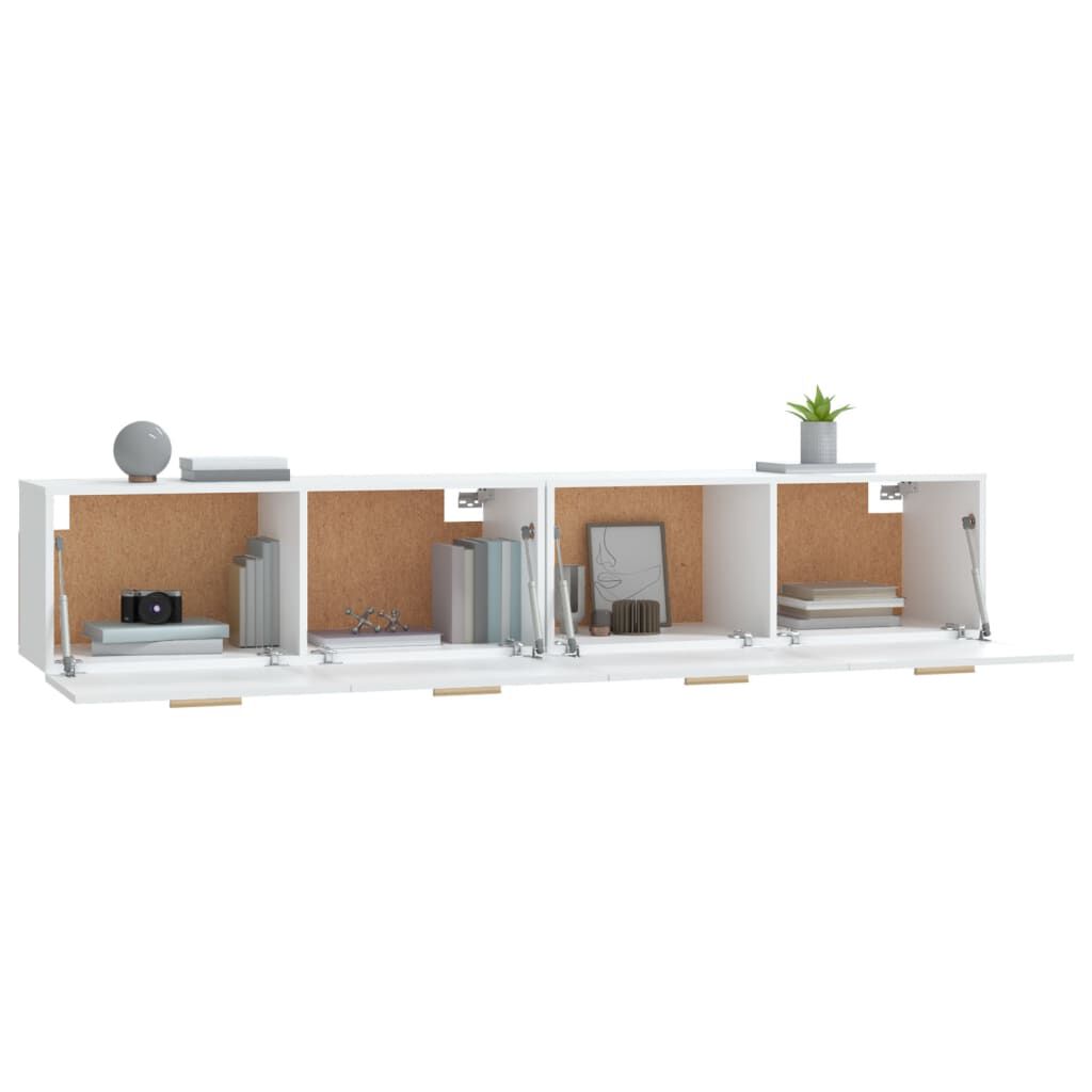 vidaXL Ντουλάπια Τοίχου 2 Τεμ. Λευκά 100x36,5x35εκ. Επεξεργασμένο Ξύλο