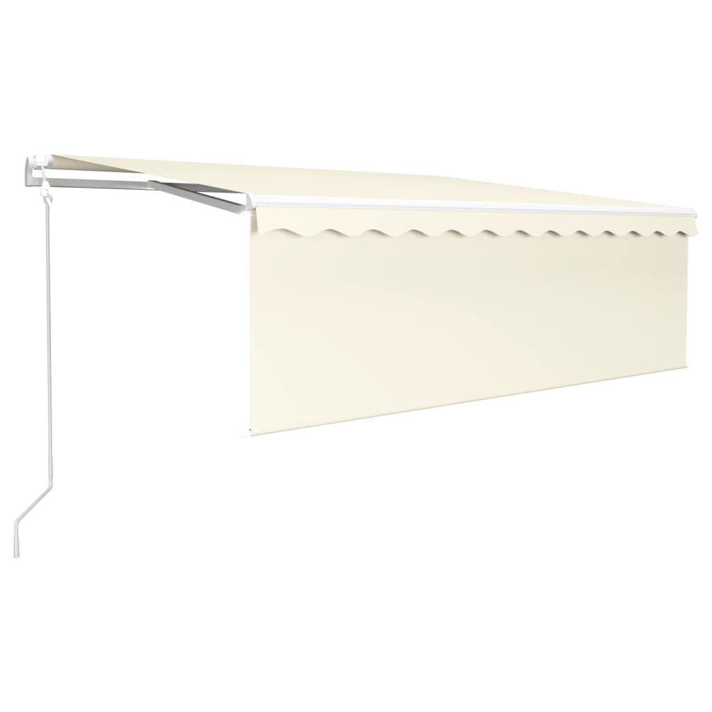 vidaXL Τέντα Αυτόματη με Σκίαστρο/LED/Αισθ. Ανέμου Κρεμ 4,5 x 3 μ.