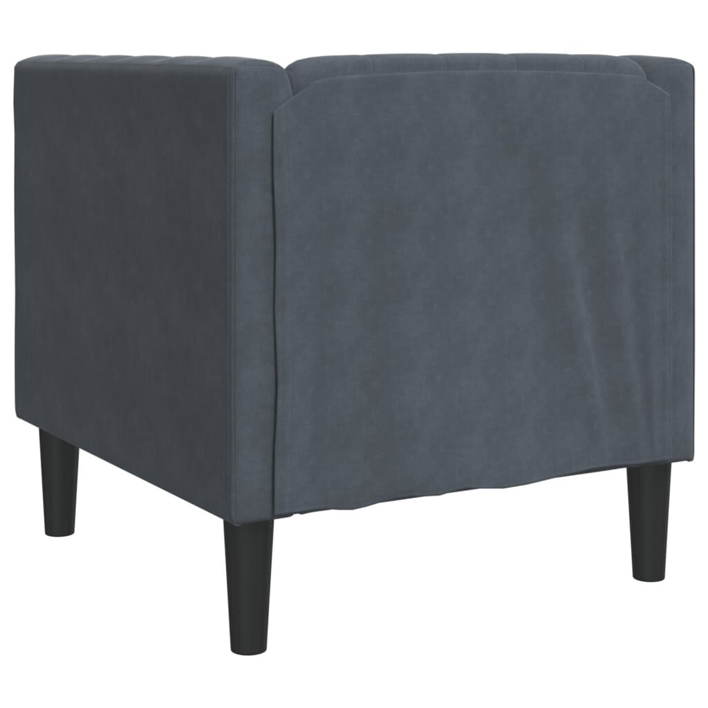 vidaXL Πολυθρόνα Chesterfield Σκούρο Γκρι Βελούδινη