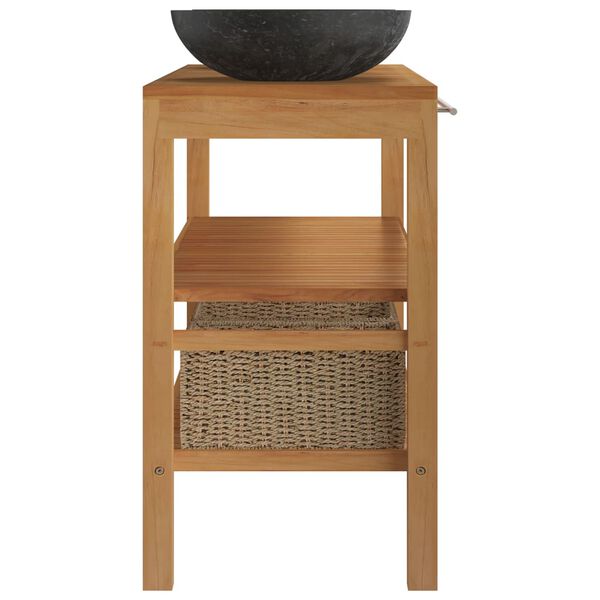 vidaXL Έ&pi;&iota;&pi;&lambda;&omicron; &Mu;&pi;ά&nu;&iota;&omicron;&upsilon; / &Mu;&alpha;&sigma;ί&phi; &Xi;ύ&lambda;&omicron; Teak &mu;&epsilon; &Nu;&iota;&pi;&tau;ή&rho;&epsilon;&sigmaf; &alpha;&pi;ό &Mu;&alpha;ύ&rho;&omicron; &Mu;ά&rho;&mu;&alpha;&rho;&omicron;