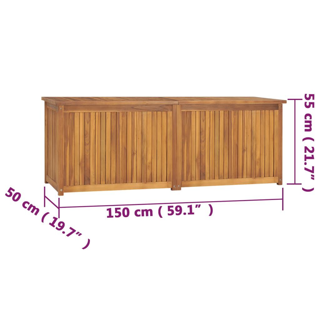 vidaXL Μπαούλο Κήπου 150 x 50 x 55 εκ. από Μασίφ Ξύλο Teak