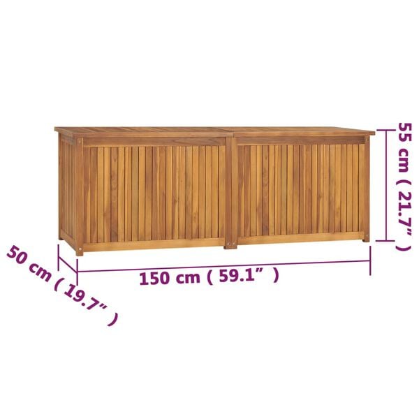 vidaXL Μπαούλο Κήπου 150 x 50 x 55 εκ. από Μασίφ Ξύλο Teak