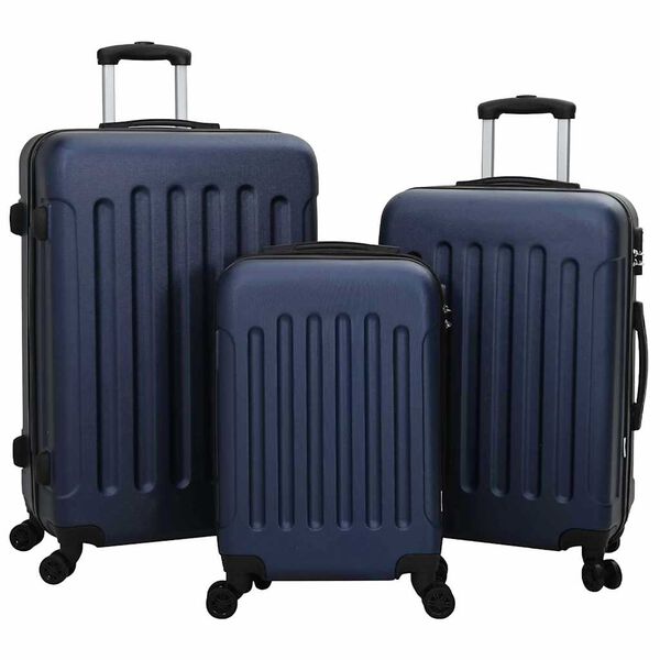 vidaXL Σετ Βαλίτσας με κλειδαριά 3 pcs Σκούρο Μπλε 50 x 31 x 78 εκ