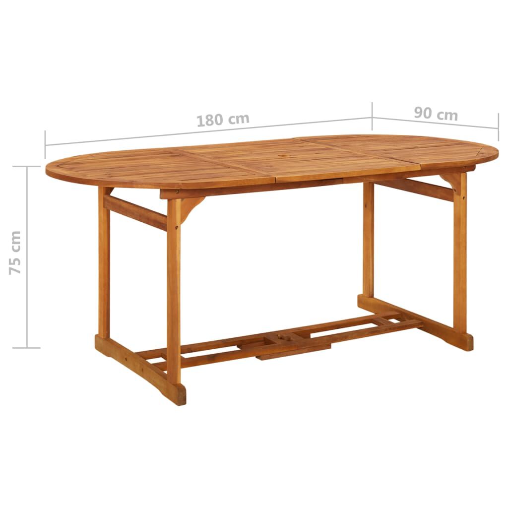 vidaXL Σετ Τραπεζαρίας Κήπου 9 Τεμαχίων 180x90x75 εκ. Μασίφ Ακακία