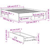 vidaXL Πλαίσιο Κρεβατιού με συρτάρια Γκρι sonoma 120x190εκ. Επεξ. Ξύλο