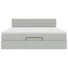 vidaXL Οθωμανικό κρεβάτι με στρώμα&LEDs Ανοιχτό γκρι 160x200cm Βελούδο