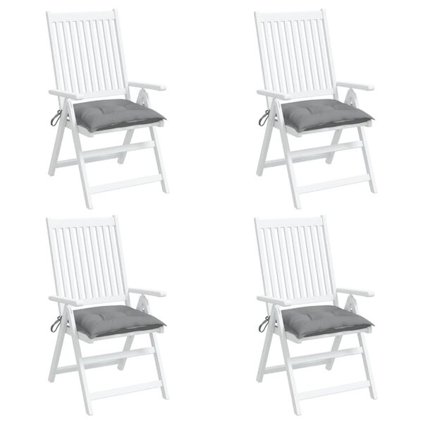 vidaXL Μαξιλάρια Καρέκλας Κήπου 4 τεμ. Γκρι 40x40x7 εκ. Υφασμάτινα