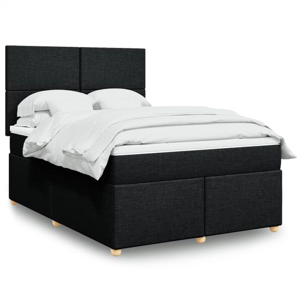 vidaXL &Kappa;&rho;&epsilon;&beta;ά&tau;&iota; Boxspring &mu;&epsilon; &Sigma;&tau;&rho;ώ&mu;&alpha; &Mu;&alpha;ύ&rho;&omicron; 140x190 &epsilon;&kappa;. &Upsilon;&phi;&alpha;&sigma;&mu;ά&tau;&iota;&nu;&omicron;