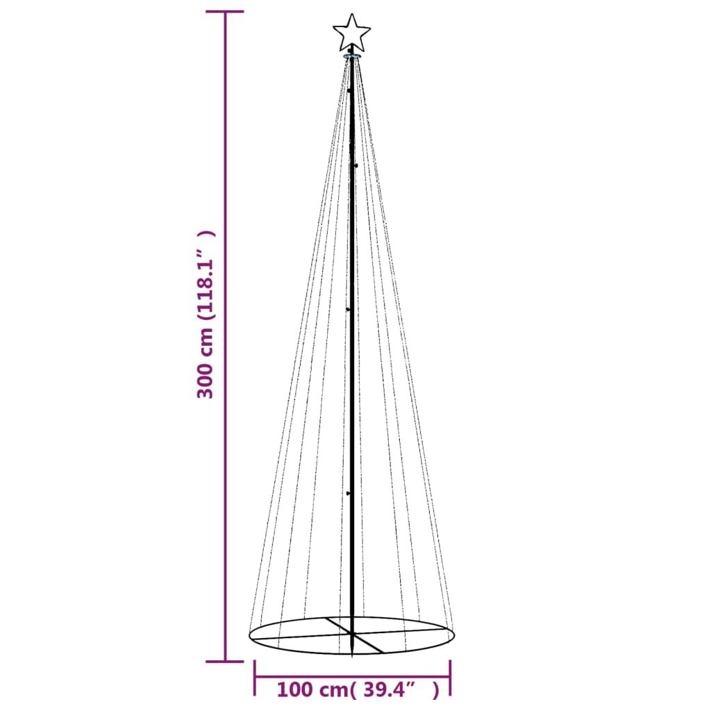 vidaXL Χριστουγεννιάτικο Δέντρο Κώνος 310 LED Μπλε 100 x 300 εκ.