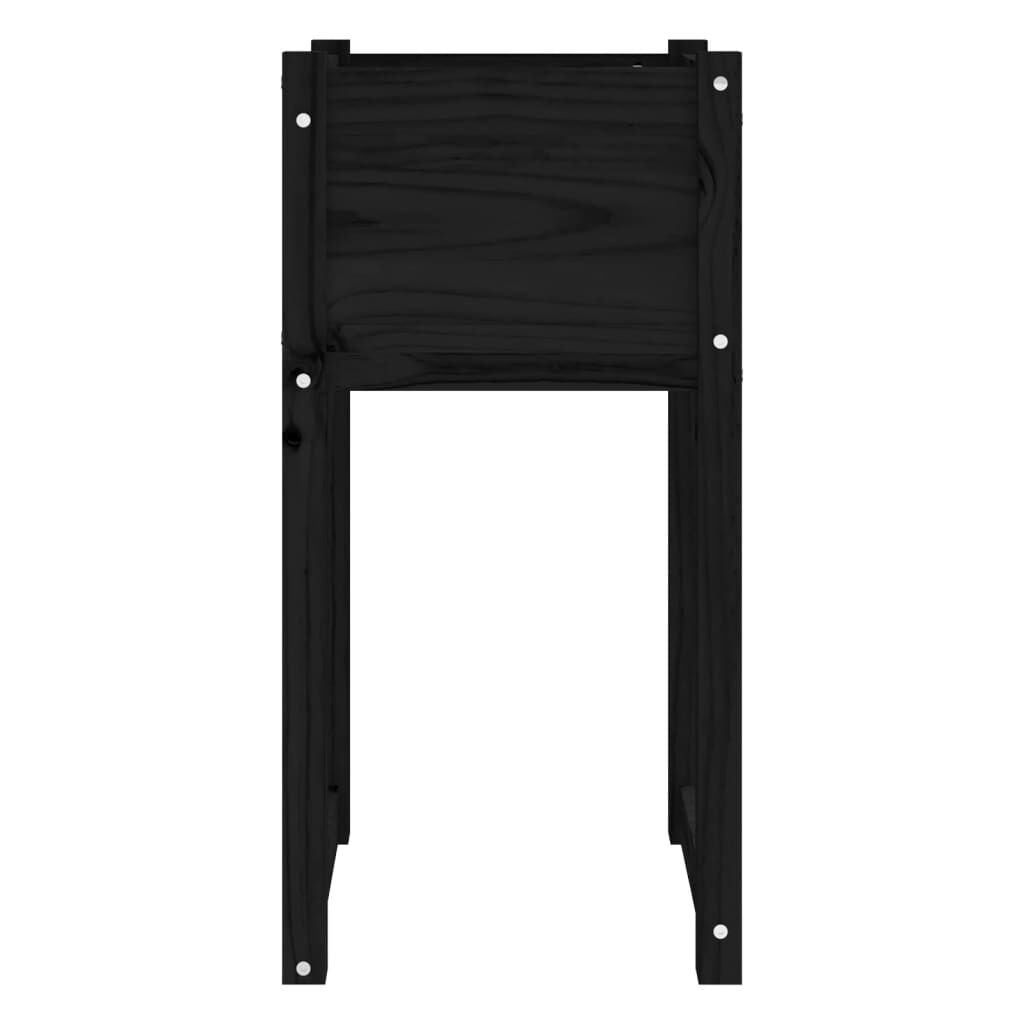 vidaXL Ζαρντινιέρα Μαύρο 40x40x81 εκ. από Μασίφ Ξύλο Πεύκου