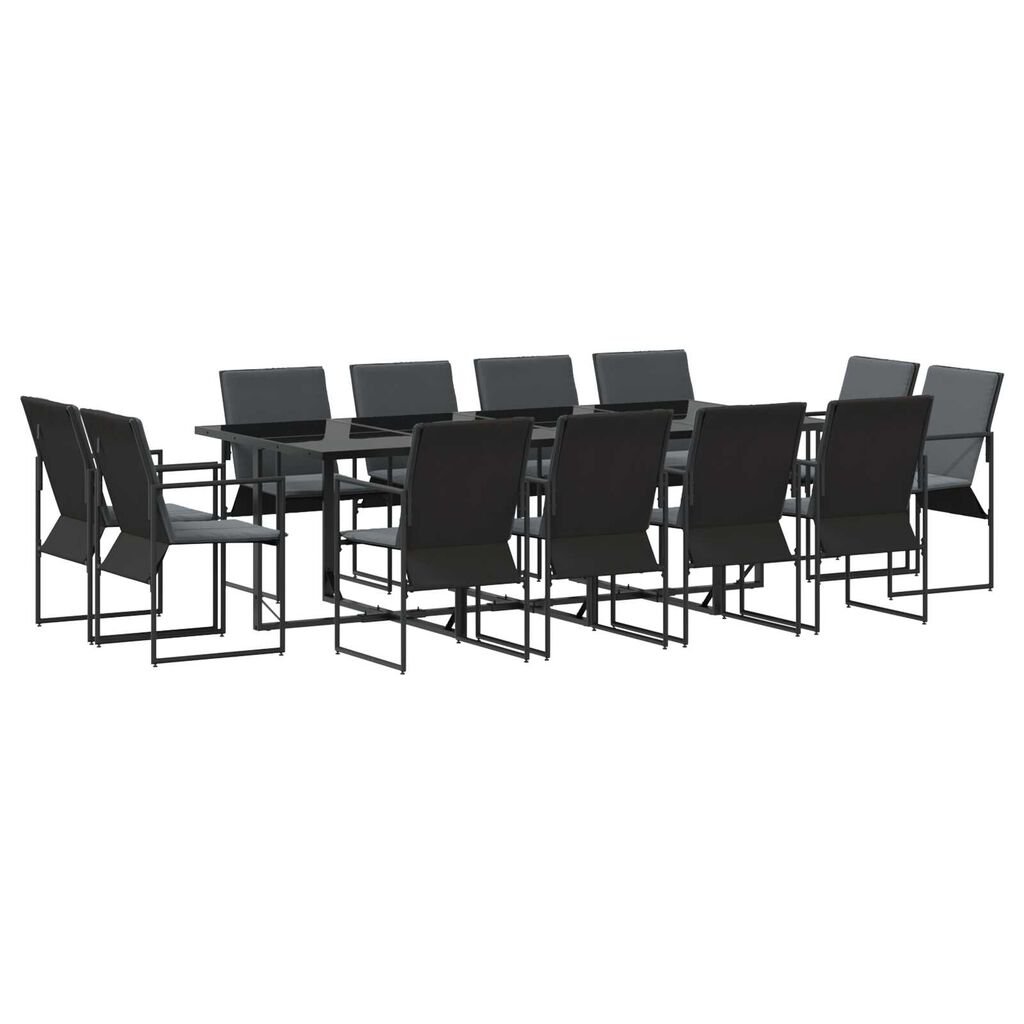 vidaXL Σέτ φαγητού για κήπο 13 pcs Μαύρο Ατσάλι