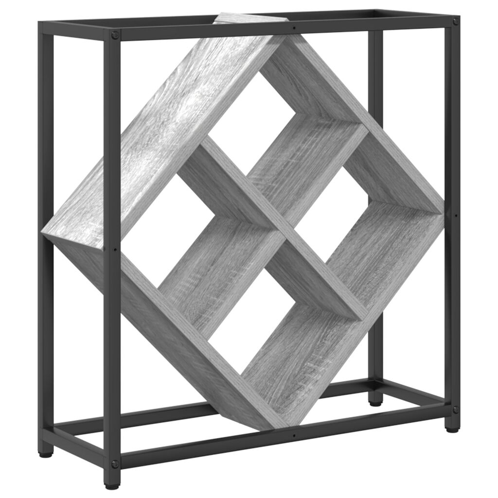 vidaXL Ράφι κρασιών Γκρι Σονομα 51x18x52,5 εκ Κατασκευασμένο ξύλο