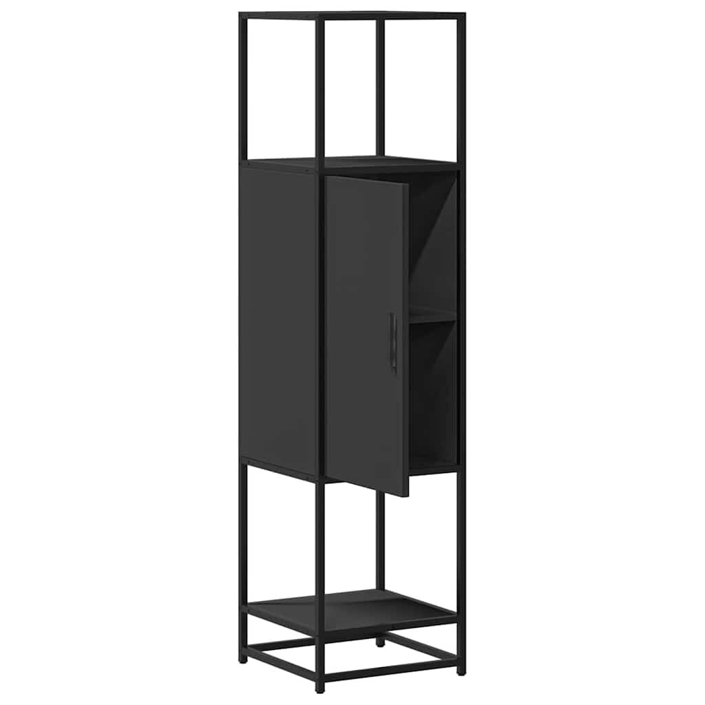 vidaXL Highboard Μαύρο 35,5x35x139 cm Κατασκευασμένο ξύλο και μέταλλο