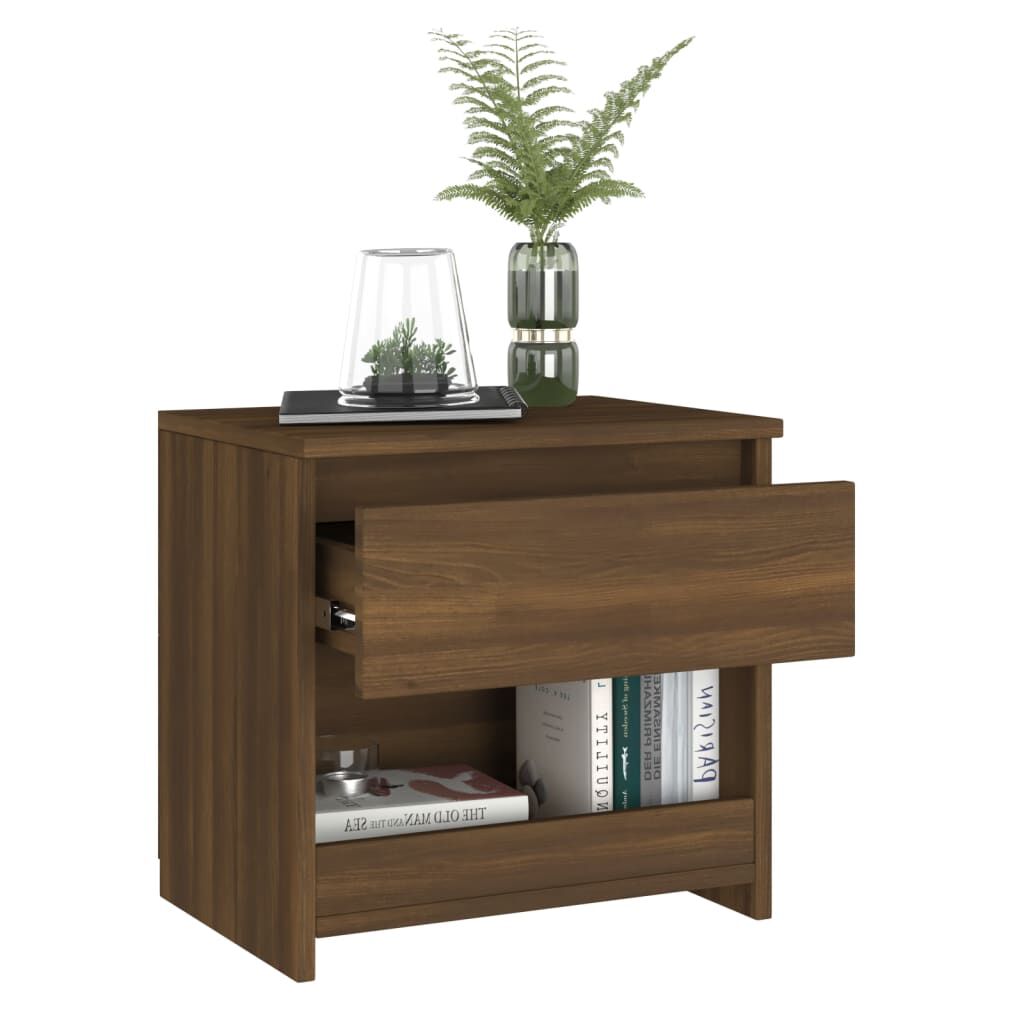 vidaXL Κομοδίνο Καφέ Δρυς 40 x 30 x 39 εκ. από Επεξεργασμένο Ξύλο