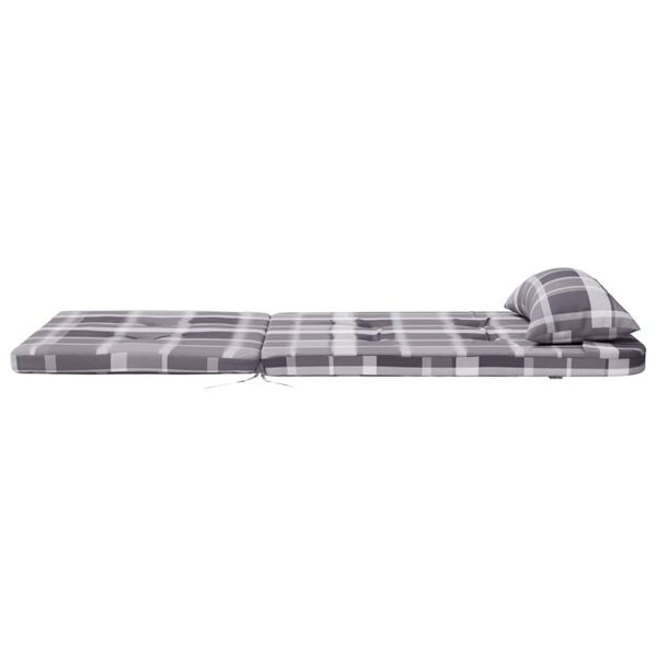 vidaXL Μαξιλάρια Καρέκλας Adirondack 2 τεμ. Γκρι Καρό Ύφασμα Oxford